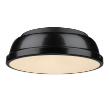 Golden 3602-14 BLK-BK - Yep by Golden Lighting Duncan 2-light Flush Mount in Matte Black and Black shade